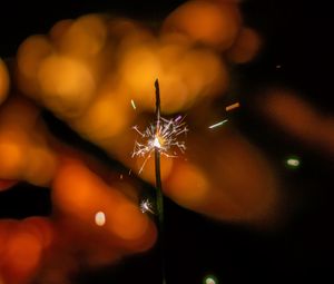 Preview wallpaper sparklers, sparks, glare, bokeh, dark