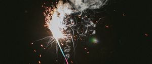 Preview wallpaper sparklers, sparks, hand, black, glow