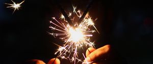 Preview wallpaper sparklers, sparks, hands, glow, dark