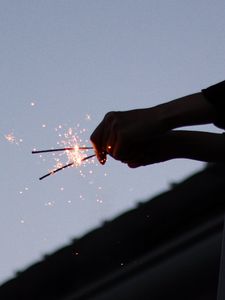 Preview wallpaper sparklers, sparks, hands