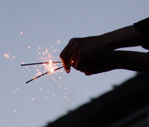 Preview wallpaper sparklers, sparks, hands