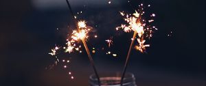 Preview wallpaper sparklers, sparks, jar, dark