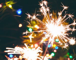 Preview wallpaper sparklers, sparks, lights, holiday