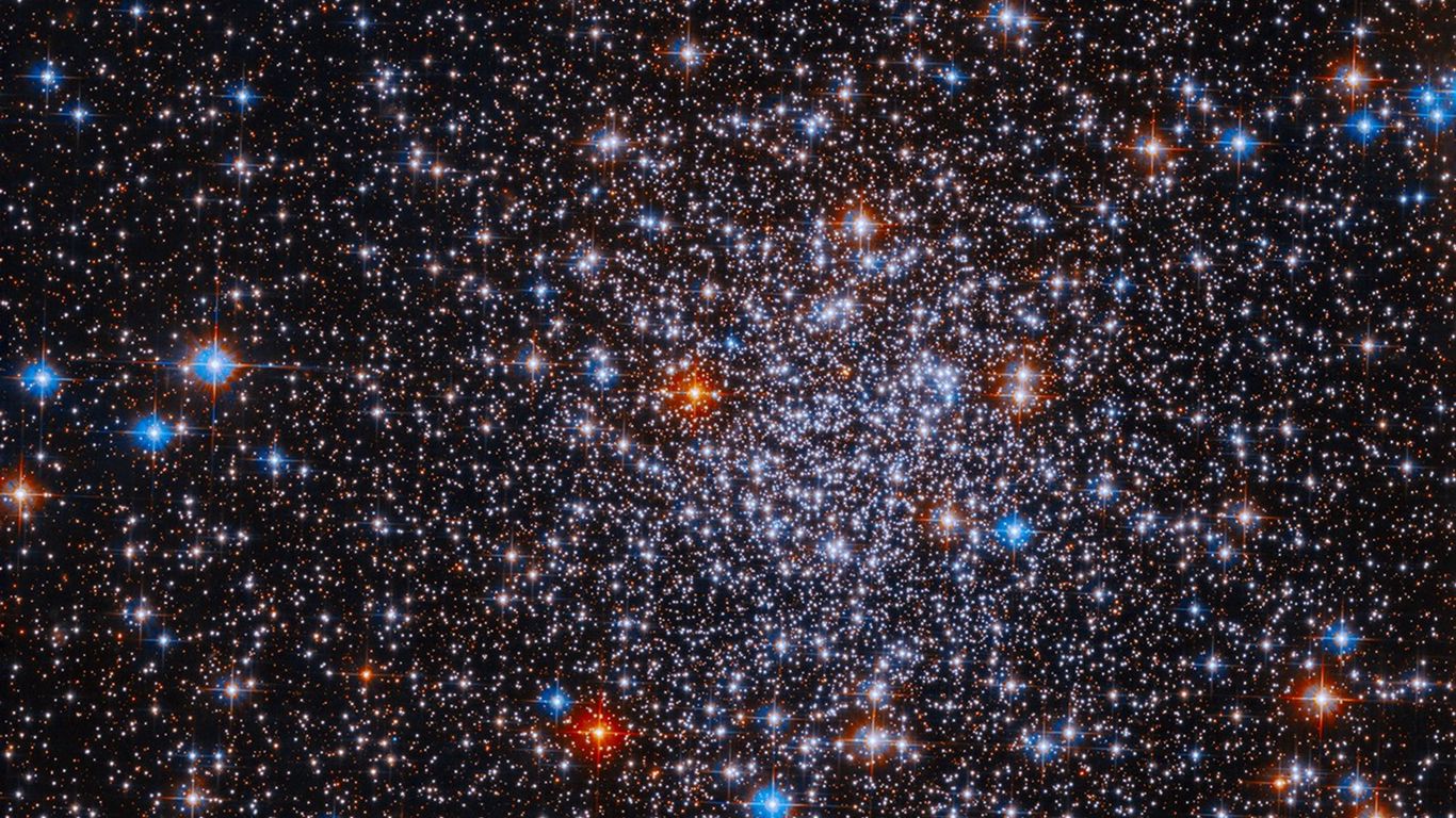 1366x768 Wallpaper sparkles, highlights, stars, space