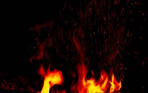 Preview wallpaper sparks, fire, flame, black
