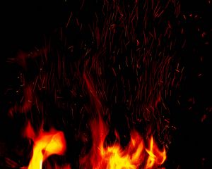 Preview wallpaper sparks, fire, flame, black