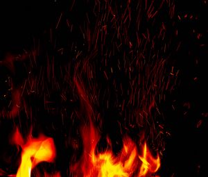 Preview wallpaper sparks, fire, flame, black