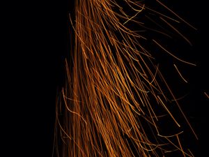 Preview wallpaper sparks, long exposure, abstraction, dark