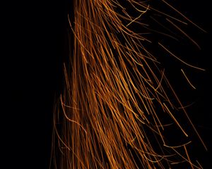 Preview wallpaper sparks, long exposure, abstraction, dark