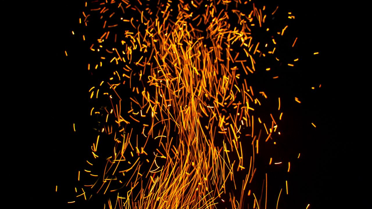 Wallpaper sparks, particles, long exposure, glow