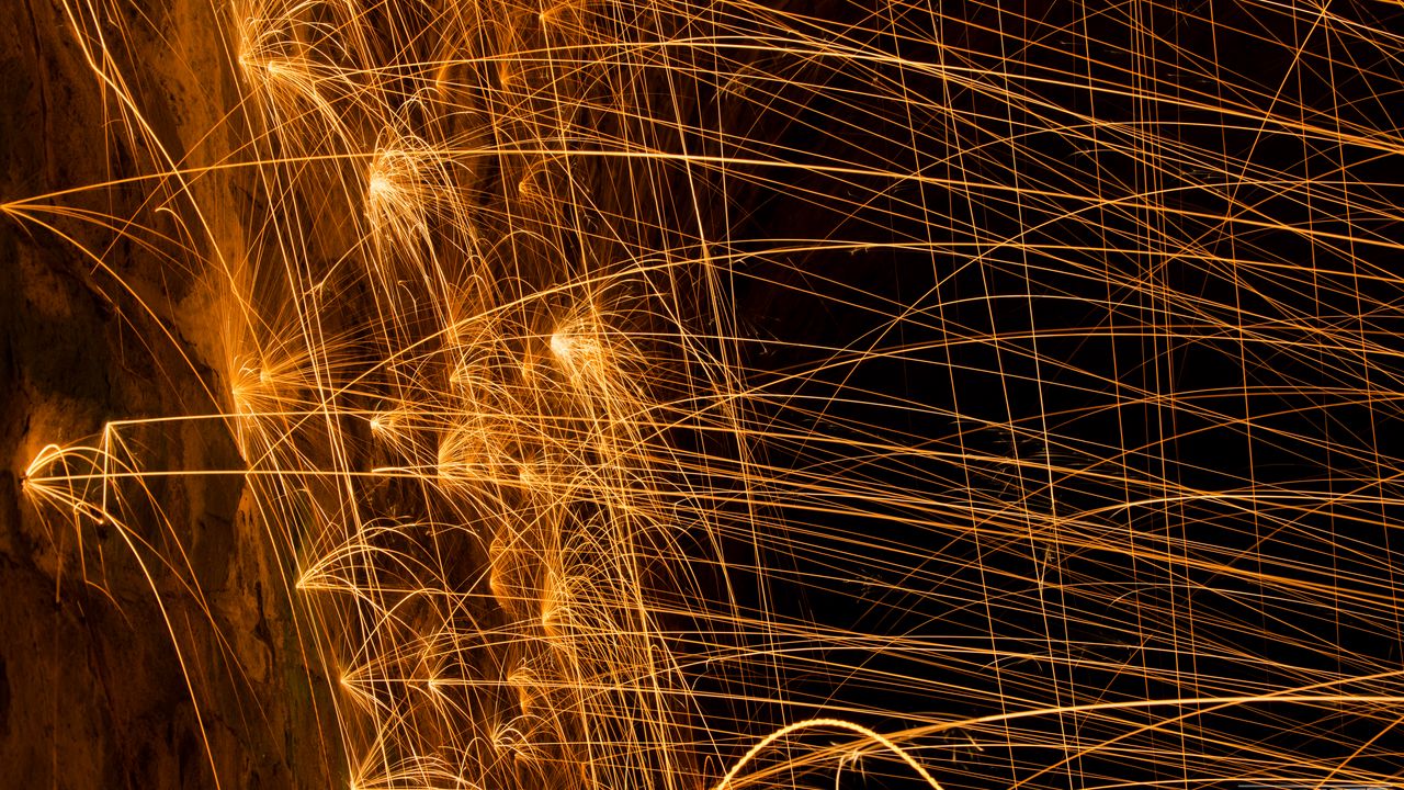 Wallpaper sparks, threads, lines, dark