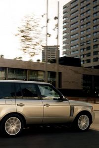 Preview wallpaper speed, city, blur, land rover