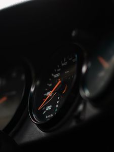 Preview wallpaper speedometer, control panel, black, salon, car