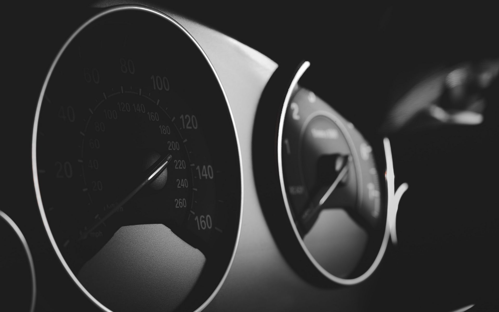 Download wallpaper 1920x1200 speedometer, dashboard, car, black, dark ...