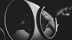 Preview wallpaper speedometer, dashboard, car, black, dark