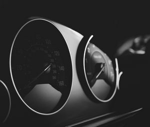 Preview wallpaper speedometer, dashboard, car, black, dark