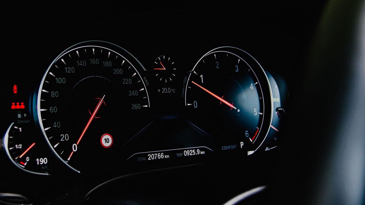 Wallpaper speedometer, speed, arrows, numbers, car