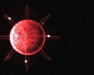 Preview wallpaper sphere, lines, axises, red, abstraction