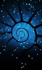 Preview wallpaper spiral, beams, dots, stars, sky, fantasy