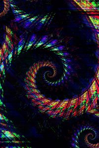 Preview wallpaper spiral, colorful, dark, abstraction