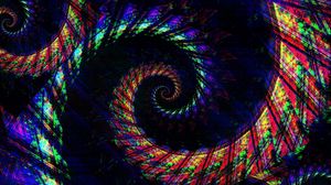 Preview wallpaper spiral, colorful, dark, abstraction