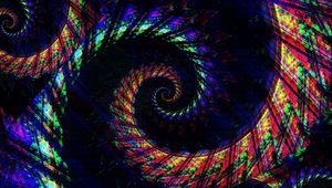 Preview wallpaper spiral, colorful, dark, abstraction