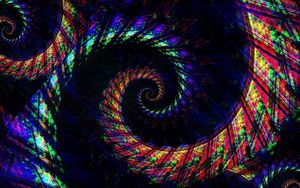 Preview wallpaper spiral, colorful, dark, abstraction