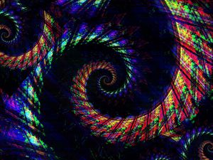 Preview wallpaper spiral, colorful, dark, abstraction