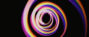 Preview wallpaper spiral, colorful, rainbow, light, long exposure, movement