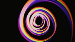 Preview wallpaper spiral, colorful, rainbow, light, long exposure, movement