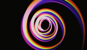 Preview wallpaper spiral, colorful, rainbow, light, long exposure, movement