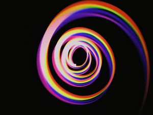 Preview wallpaper spiral, colorful, rainbow, light, long exposure, movement