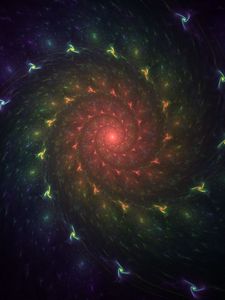 Preview wallpaper spiral, fractal, glow, colorful, abstraction