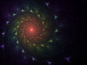 Preview wallpaper spiral, fractal, glow, colorful, abstraction