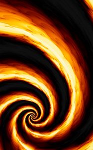 Preview wallpaper spiral, funnel, abstraction, yellow, black