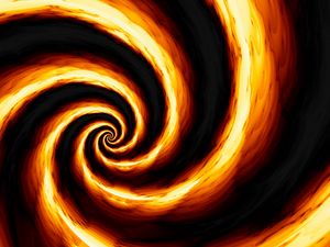 Preview wallpaper spiral, funnel, abstraction, yellow, black