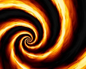 Preview wallpaper spiral, funnel, abstraction, yellow, black