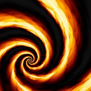 Preview wallpaper spiral, funnel, abstraction, yellow, black