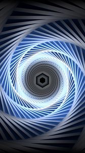 Preview wallpaper spiral, glow, abstraction, hexagon, rotation