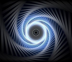 Preview wallpaper spiral, glow, abstraction, hexagon, rotation
