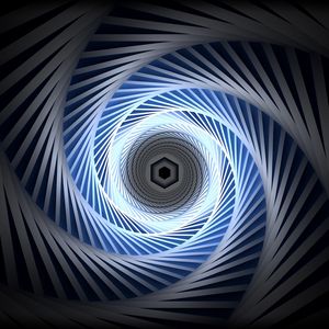 Preview wallpaper spiral, glow, abstraction, hexagon, rotation