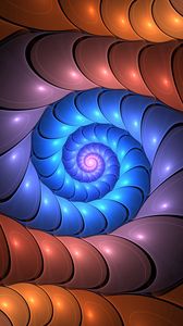 Preview wallpaper spiral, glow, colorful, twisted, fractal