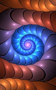 Preview wallpaper spiral, glow, colorful, twisted, fractal