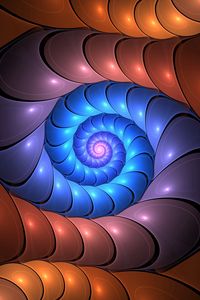 Preview wallpaper spiral, glow, colorful, twisted, fractal