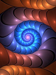 Preview wallpaper spiral, glow, colorful, twisted, fractal