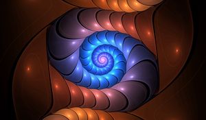 Preview wallpaper spiral, glow, colorful, twisted, fractal