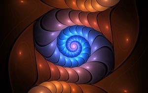 Preview wallpaper spiral, glow, colorful, twisted, fractal