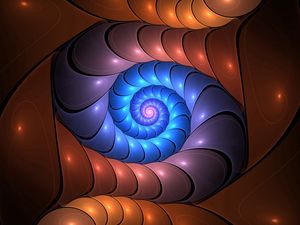 Preview wallpaper spiral, glow, colorful, twisted, fractal