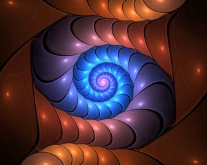 Preview wallpaper spiral, glow, colorful, twisted, fractal