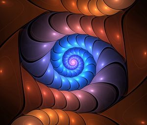 Preview wallpaper spiral, glow, colorful, twisted, fractal